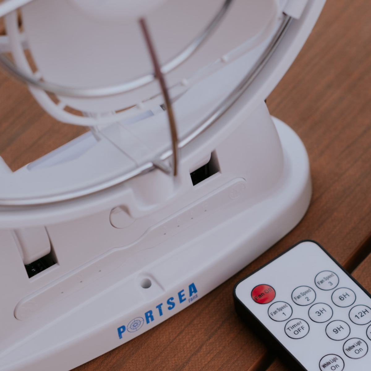 Compact fan with remote control for caravans and boats
